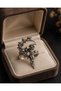 Ancient Silver Color Adjustable Gothic Design Women's Ring with Mysterious Moon and Witch Figures - 3