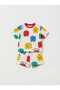 Boy's Top and Bottom Set Oversized Pepper Patterned T-Shirt and Shorts Set - 4