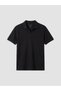 Vizyon New Season Black Polo Collar Combed Cotton Men's T-Shirt - 4