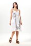 Strappy Yazgı Şile Bezi Summer Short Embroidered Dress White Byz - 6