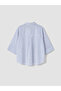 Blue Striped Oversize Women's Shirt - 7