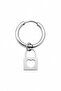 Unisex Silver Color Surgical Steel Dangle Heart Lock Figured Hoop Earring 1 Piece