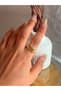 Women's Steel Geometric Zircon Stone Adjustable Ring |   Golden Color