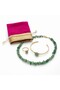 Natural Green Aventurine Stone 3-Piece Women's Jewelry Set – Necklace, Bracelet, Ring, and Gift Bag - 2