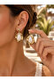 Gold Drop Shape Stone Dangle Earrings for Women Modern Women's Accessory - 3