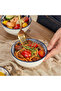 Ceramic Cereal Bowls Salad,Soup,Rice Bowl Set,Blue and White (4.5 inch) - 3