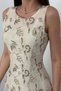 Women's Brown Sleeveless Floral Embroidered Lined Cup Detailed A-Line Maxi Dress - 3