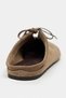 Arem Rome Beige Inner-Outer Leather Suede Bow Detail Flat Sole Women's Slippers - 8