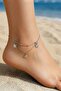 Silver Color Top Sf 3 Clover Steel Anklet Stylish Trend Design Gift