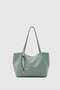 Miura Charm Detailed Knitted Shoulder Bag Mint