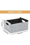 2 Felt Baskets: Small felt storage basket, foldable storage basket, washable felt storage basket with handle, for storing clothes, toys, books - grey - 2