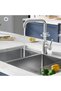 Kitchen faucet, 360° rotating kitchen mixer faucet, stainless steel, L-shaped single-rod single-hole faucet - 3