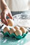 Ceramic Egg Tray - 6 Grids - Black + White - 4