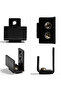 Two black steel sliding door wall brackets with screws - 4