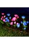 Two solar-powered LED decorative landscape lights for gardens, featuring simulated rose designs (pink - 5 rose heads). - 3