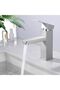 Brushed gray bathroom faucet, adjustable hot and cold water basin faucet, square handle