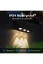 2-pack outdoor solar wall lights, 3-LED lens fence lights, solar outdoor waterproof warm light suitable for porches, terraces, balconies - 3