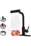 Black kitchen faucet with drop-down sprayer; single-handle kitchen sink faucet with drop-down sprayer (3 functions)