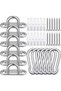 Stainless steel M5 eyelets, stainless steel hooks, 6 stainless steel perforated plates, perforated plates and carabiners