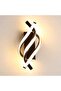 LED wall light, modern 18W indoor wall light, curved design, suitable for bedrooms and offices, warm white light 3000K (black).