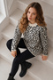 Leopard Patterned Tunic R7185 Ecru