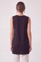 Women's Four Seasons Crew Neck Sleeveless Viscose Short Tunic Black - 8
