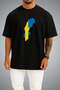 Oversize Sweden Flag and Map Chest Printed Unisex T-Shirt