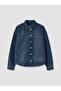 Lcw Vision Indigo Shirt Collar Oversize Women's Jean Jacket - 5