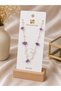 Stone and Pearl Detailed Steel Anklet - 2