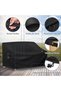Waterproof double outdoor sofa cover with ventilation holes and handles, 54 inches wide x 37 inches deep x 35 inches high, black. - 3