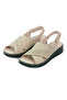 Bonapi Women's Laser Patterned Velcro Hac Umre and Daily Comfortable Sole Sandals - Cream - 4