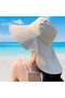 Women Sun Hat with Neck Protection UV50+ Wide Brim Back Opening Foldable for Beach Hiking Fishing Size 55-60cm Lightweight Beige - 2