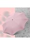 Rounded corner puncture-resistant umbrella with reflective strips, lightweight and UV-protective, fiberglass ribs, 8 ribs, unisex - pink - 3
