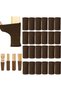 24-pack elastic knitted felt chair leg covers for floor and furniture protection (brown)