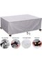 180 x 120 x 74 cm silver waterproof outdoor furniture cover, 210D Oxford cloth fabric, with drawstring and buckle. - 5
