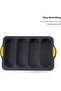 4-Cavity Non-Stick Silicone Baguette Pan, Reusable Bread & Cake Baking Mold (Grey) - 4