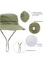 Children's fisherman's hat, UV protection, breathable cotton, wide brim, boys' and girls' summer beach hat - military green - S - 3