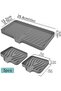 3-Piece Silicone Self-Draining Soap Dish & Sponge Holder Tray for Kitchen & Bathroom, 25.4x13.2x2 cm, Gray - 2