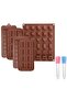 Silicone molds - 5-piece set - Multiple shapes - Includes 2 droppers