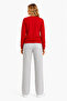 Women's Cotton Crew Neck Wide Leg Tracksuit Set Red-101 - 7
