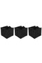 Black square felt planting bags, 3-pack. Dimensions: 19.5 x 19.5 x 20 cm. Ideal for planting and gardening. - 3