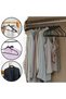 Clothes hangers, suitable for wardrobes, non-slip flocked clothes hangers, household non-marking clothes hangers, black, 20-pack. - 5