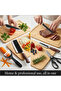 6-Piece Kitchen Knife Set with Peeler & Scissors, Ultra-Sharp Chef & Cleaver Knives for Meat Slicing & Vegetable Prep, Ergonomic Cutlery for Home Kitchens & Chefs - 3