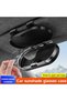 Car Glasses Case - Car Sun Visor Glasses Clip - Sunglasses Storage Box - High-End Sunglasses Clip - Black with Glossy Silver Stripes - 2