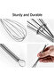 Household manual stainless steel egg beater, handheld spring dough mixer, kitchen baking tools - 5