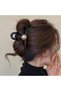 2-Pack Pearl Faux Leather Banana Hair Clips, Non-Slip Ponytail Holder Claws for Women & Girls - 4