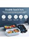 Leak-Proof Compartmentalized Bento Lunch Box Set with Soup Bowl & Cutlery (Pink, 21.5x11.5x11cm) - 6