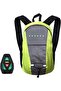 Reflective bicycle backpack 15L LED flash backpack 500mAh cycling USB rechargeable safety bag with signal light, for cycling & running, green - 3