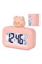 Cute cartoon LED electronic clock, desktop alarm clock, electronic data display, calendar, time, temperature, clock face, wind-up alarm clock. - 4