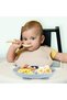 Two-pack of children's trays, equipped with stainless steel suction cups, BPA-free non-slip design, silicone base, and removable divider for children. - 3